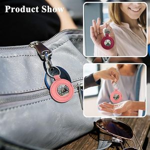 Khuyến Mại Tùy Chỉnh Logo Kim Loại Tự Vệ Không Khí Tag Tracker Trường Hợp Vải Cảm Thấy Da Vòng Xe Tường Key Coin Chủ Keychain - Product Image 6