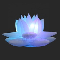 Fleur gonflable lumineuse Led de lotus géant de décoration de mariage blanc de 4m pour l'événement extérieur et d'intérieur de festival
