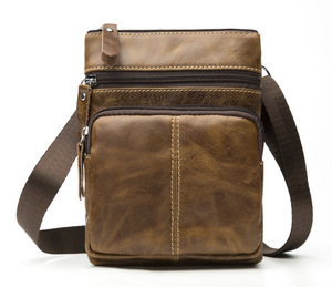 Borsa a tracolla firmata Vintage in vera pelle borsa a tracolla da <span class=keywords><strong>uomo</strong></span> con tasche e tracolla regolabile - Product Image 5