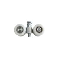 Roulette de porte coulissante à quatre roues en alliage d'aluminium avec roue en POM pour quincaillerie de porte de placard, mouvement fluide et silencieux