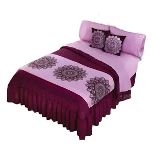 Juego de Edredón Doble Mandy Morado de 2 Piezas con Diseño Floral, Estilo Princesa, para el Hogar, Uso en Todas las Estaciones - Product Image 1