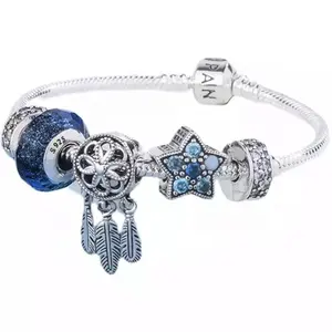 Wholesale High Quality S925 Sterling Silver Bracelet with Silver Buckle, Suitable for Women CHRISTIAN Trendy Lovers Sz