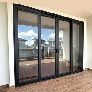 Esterno antiuragano porta scorrevole in alluminio sicurezza impermeabile balcone ingresso anteriore Multi pannello porte <span class=keywords><strong>scorrevoli</strong></span> - Product Image 1