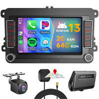 Autoradio Android 2 Din OLED 7 pouces avec GPS pour tableau de bord VW Golf, CarPlay, Android Auto, écran partagé, DSP, caméra de recul, WiFi