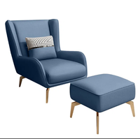 Ensemble fauteuil et pouf modernes, mobilier de salon, chaise longue, canapé en velours