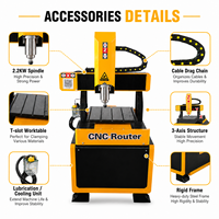 Routeur CNC Shandong Chenmai 4040, 3 axes, zone de travail 400x400mm, moteur de broche 2.2kW, précision de positionnement répétitif de 0.05mm