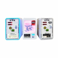Mini Máquina de Cambio de Monedas de Acero Inoxidable, de Pared y de Escritorio, con Interfaz en Inglés, para Lavanderías y Cambio de Divisas