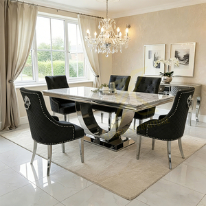 <span class=keywords><strong>Tavolo</strong></span> da Pranzo Elegante Kenedy in Acciaio Inox 201, Design Nordico Moderno, Rettangolare <span class=keywords><strong>200x100</strong></span> - Product Image 4
