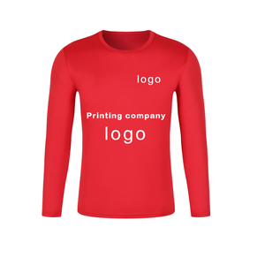 Divise da Lavoro a Maniche Lunghe da Uomo all'Ingrosso, Maglie Traspiranti ad Asciugatura Rapida Cross-Border per Gruppi, Tinta Unita con Logo Stampato - Product Image 2