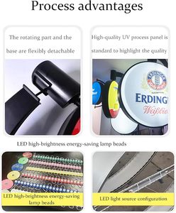 Custom Round Double-side Rotating Projecting <b>Light</b> Box Waterproof Outdoor Advertising Business <b>Sign</b> for Store Outside Decoration - Product Image 4