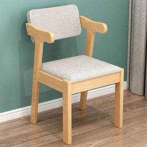 Chaise de salle à manger en <span class=keywords><strong>tissu</strong></span> au design élégant et moderne italien, pieds en bois massif, dossier souple, accoudoirs créatifs pour salon, hôtel - Product Image 4