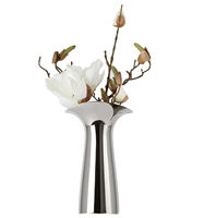 Vase de mariage haut de gamme en acier inoxydable moderne, gravé, écologique, résistant à la corrosion, fait main, argenté, durable et large