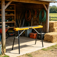 Support de table à scie pliable en métal thermolaqué de haute qualité et durable pour le travail du bois, réglable et télescopique, pour charpentiers