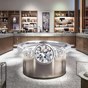 Anillo de Eternidad de Plata de Ley 925 para Mujer, Color D, Moissanita Brillante, Diseño Geométrico Irregular, Joyería Fina Exquisita - Product Image 3