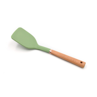 Ensemble d'ustensiles de cuisine en silicone Hopeshine SL0115 avec seau de rangement et poignées en bois