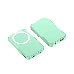Batterie externe compacte magnétique City Tour ultra-mince 10000 mAh à charge rapide sans fil, finition bleue brillante, en stock - Product Image 3