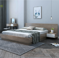 Lit à panneaux de chambre à coucher en bois au design moderne, écologique, extensible, avec rangement, pliable, taille personnalisée, surface en mélamine, emballage KD