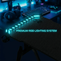 Bureau de jeu ergonomique moderne pour cybercafé, hôtel e-sport, avec effets RGB multiples, panneau de classe E0, vente en gros usine