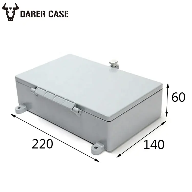 DAW095 220*140*60mm klapp siebdruck aluminium junction box mit externe montage klammern