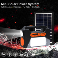 Minigenerador solar portátil, fuente de alimentación DC, sistema de iluminación solar, altavoz, función de radio