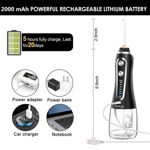 High Quality Electronic Portable Dental Flusher Water Floss Clean Oral <b>Cleaner</b> 5 Mode 5 <b>Spray</b> Head - Product Image 3