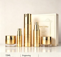 Flacons pulvérisateurs sans air en aluminium doré de haute qualité 30ml 50ml 100ml pour emballages de sérum et de crème pour le visage
