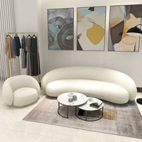 Sofá individual de tres personas para sala de estar, moderno conjunto de tela de cordero Beige para el hogar, anacardo, sofá creativo