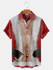 Camicia Casual da <span class=keywords><strong>Uomo</strong></span> Estiva Antirughe con Stampa Natalizia, Vestibilità Slim, Nuova Collezione all'Ingrosso - Product Image 2