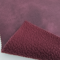 Tissu en fausse fourrure de mouton douce, embossé PU, imperméable, matière chaude, moelleuse et confortable pour vêtements d'hiver