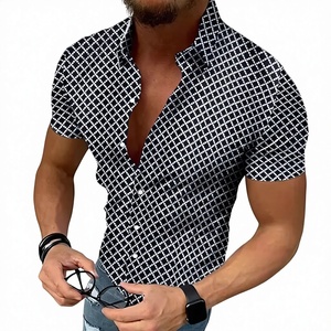 <span class=keywords><strong>Chemise</strong></span> décontractée d'été à manches courtes pour <span class=keywords><strong>homme</strong></span>, à simple boutonnage, avec imprimé à <span class=keywords><strong>pois</strong></span> - Product Image 1