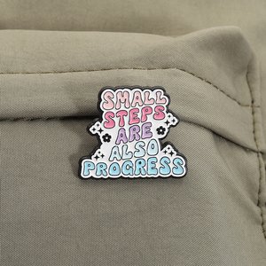 <strong>Small</strong> <strong>Step</strong> Are Also Progress Enamel Pins Self Encourage Motivational Quote Make Yourself Proud Brooch Lapel Badge Gift Wholesale - Product Image 3