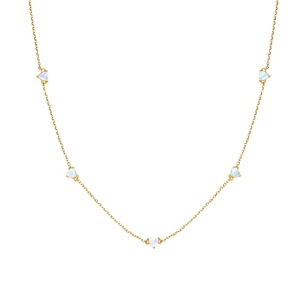 <span class=keywords><strong>Collana</strong></span> Nagosa <span class=keywords><strong>in</strong></span> <span class=keywords><strong>Pietra</strong></span> Naturale con Placcatura <span class=keywords><strong>in</strong></span> Oro 18k e Argento Sterling 925, Cuore Quintuplo con <span class=keywords><strong>Pietra</strong></span> <span class=keywords><strong>di</strong></span> <span class=keywords><strong>Luna</strong></span>, Gioielli da Donna - Product Image 1