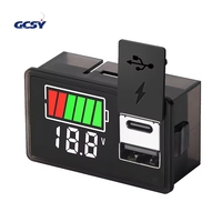 Voltmètre de batterie de voiture USB Type-C DC 8~30V, indicateur de niveau de charge, testeur de capacité de batterie au lithium, affichage LED