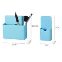 Tempat Pensil Spidol Magnetik Plastik ABS Berkualitas Tinggi, Jam, Kalender, Tampilan Suhu, Magnet Kuat Persegi