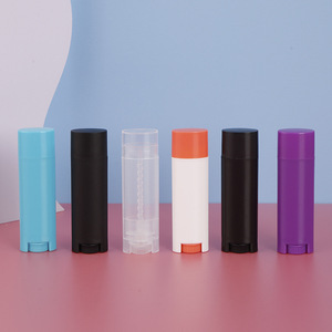 Tube de <span class=keywords><strong>baume</strong></span> à lèvres plat multicolore DIY 4,5g, emballage vide en plastique pour rouge à lèvres/cire à lèvres, capacité 5ml avec bouchon à vis et sérigraphie - Product Image 2