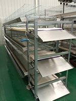 Nouvelle cage à poulets de type H, système de nettoyage manuel du fumier à manivelle, acier de haute qualité, haute productivité pour élevage avicole