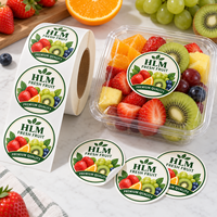 Op maat gemaakte fruit-etiketten, waterdichte klevende voedseletiketten op rol, biologische producten verpakking, barcode QR-code vinyl stickers