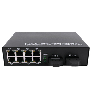 2 x SC DX Dual Fiber 8 x RJ45 10/100 Mbps Commutateur Fibre Optique Fast <span class=keywords><strong>Ethernet</strong></span> Boîtier Métallique pour Déploiement Réseau Fast <span class=keywords><strong>Ethernet</strong></span> 2F8E - Product Image 1