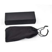Boîtes en papier noir pour lunettes vente en gros usine simple Boîte d'emballage pour lunettes optiques avec logo personnalisé