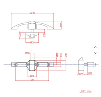 Serrure à bouton-poussoir sans poignée pour porte de placard incurvée de yacht, armoire supérieure de camping-car, mobilier de camping-car de type Bow-Type