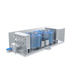 カスタムメーカーOEMODMIQFスパイラル冷凍庫急速冷凍機ローラースパイラルコンベヤースパイラルフリーザー