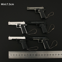 Gantungan Kunci Pistol Mainan Logam Mini 1911 Unisex Model 1:3 Gaya Terbaru 75MM Miniatur