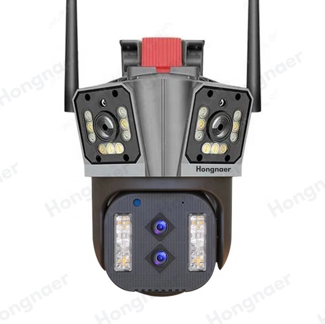 Hongnaer Ultra Wide Angle 8K 10X Optical Zoom Security CCTV Wifi PTZ Outdoor Audio Camera with Four Lenses