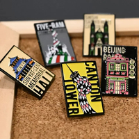 Épinglette en émail personnalisée avec logo, pour événements promotionnels, cadeaux publicitaires, points de repère de bâtiments, cloche de l'église, souvenir touristique en métal