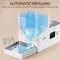 Dispensador automático de comida y agua 2 en 1 AFP con temporizador, tazón de acero inoxidable, juego de dispensador de comida y fuente de agua para perros y gatos