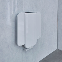 Siège de douche pliant mural en acier inoxydable conforme ADA (US/UE) 2026, design invisible, sécurité handicapés, à base d'urée-formaldéhyde