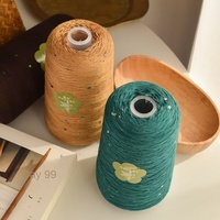 Fil à crocheter Dimuni 400g Soie/Coton, 2.5 Count, torsion uniforme, pour perles tricotées à la main DIY avec motif teint