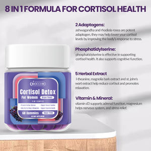 Suppléments de cortisol pour femmes et hommes-Gommes détox avec Ashwagandha, magnésium, L-théanine pour l'équilibre hormonal, la concentration, le calme - Product Image 6