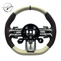 Volant en cuir et fibre de carbone à 3 branches avec bouton multifonction et démarrage à un bouton pour Mercedes Benz Classe C (W205) AMG GT CLASS