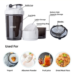 Logotipo personalizado 500ml 1000ml PP Gym Cup Proteína de plástico sin BPA para botella agitadora con marcador de garrapatas para uso deportivo Fitness - Product Image 4